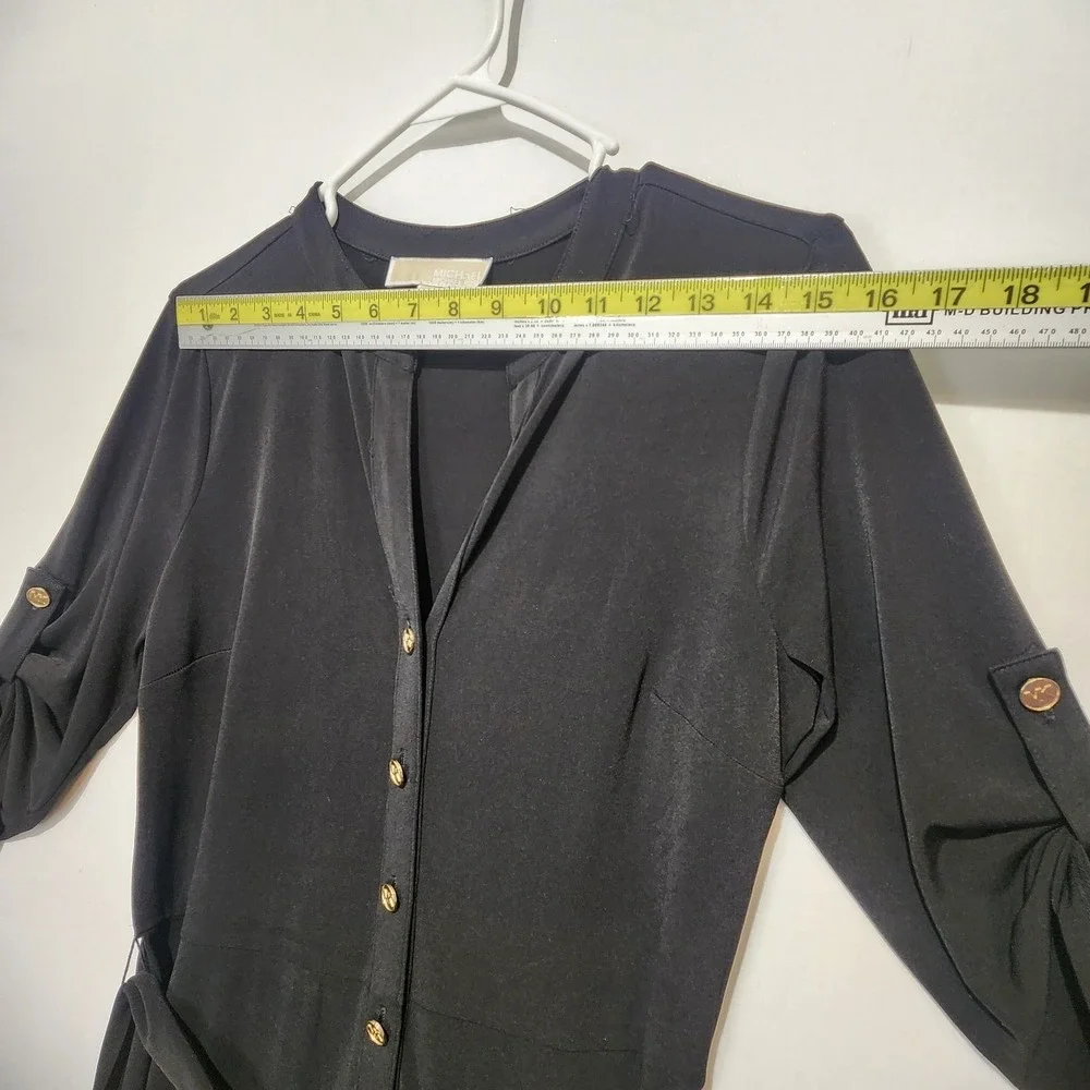 Michael Kors Women's Elegant Classy Minimalist Jumpsuit Belted Black‎ Size M